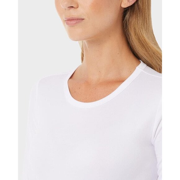 Women's Lightweight Thermal Baselayer Crew Top Long Sleeve Fitted Stretch - Picture 3 of 4
